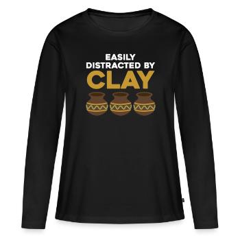 Clay Bae Töpfern Töpferer Topf Pottery Keramik - Frauen Premium Bio Langarmshirt - Schwarz - Vorne - Julia (174cm)