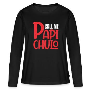 Call Me Papi Chulo Sugar Daddy Dad Papa - T-shirt manches longues Premium bio Femme - noir - Devant - Julia (174cm)