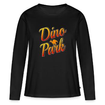Dino Park T-Rex dinosaures Préhistoire - T-shirt manches longues Premium bio Femme - noir - Devant - Julia (174cm)