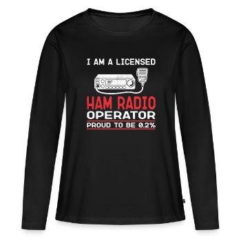 Radio amateur Ham Radio Radio Radio Amateufunker - T-shirt manches longues Premium bio Femme - noir - Devant - Julia (174cm)