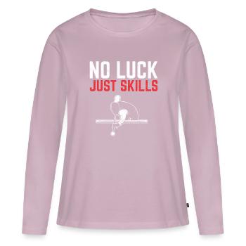 Billiard Dad Billiard Papa Spieler Vater Snooker - Frauen Premium Bio Langarmshirt - Altrosa - Vorne - Julia (174cm)