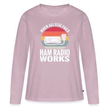 Radio amateur Ham Radio Radio Radio Amateufunker - T-shirt manches longues Premium bio Femme - rose poudré - Devant - Julia (174cm)