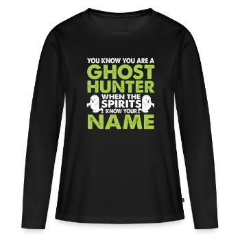 Ghost Hunting Ghost Hunter Ghost Halloween Haunted - Women's Premium Organic Long Sleeve Shirt - black - Front - Julia (174cm)