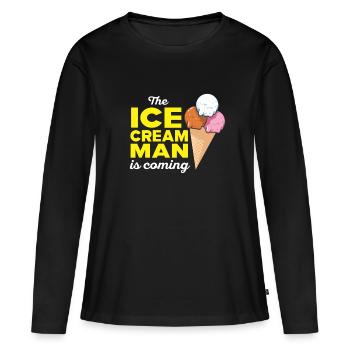 Camion de glace glacier marchand de glace glacier glacier truck - T-shirt manches longues Premium bio Femme - noir - Devant - Julia (174cm)