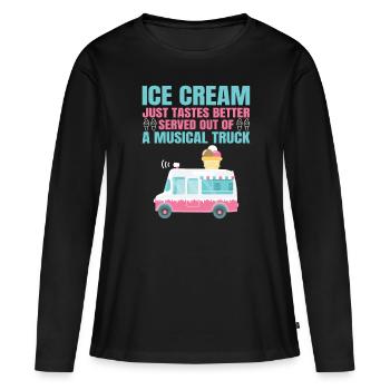 Camion de glace glacier marchand de glace glacier glacier truck - T-shirt manches longues Premium bio Femme - noir - Devant - Julia (174cm)