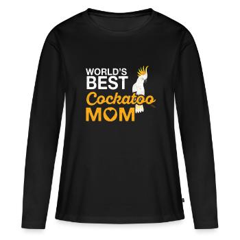 Cacatoo oiseau propriétaire d’oiseau oiseau - T-shirt manches longues Premium bio Femme - noir - Devant - Julia (174cm)