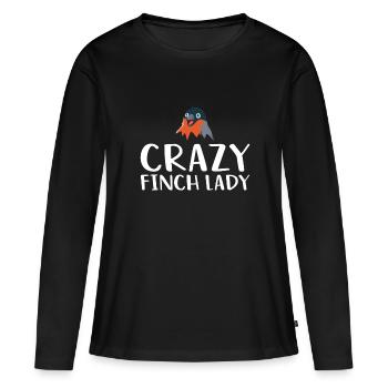 Pinsons oiseaux oiseaux oiseaux oiseaux - T-shirt manches longues Premium bio Femme - noir - Devant - Julia (174cm)