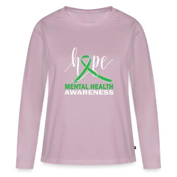 Mental Health Awareness Dépression Boucle - T-shirt manches longues Premium bio Femme - rose poudré - Devant - Julia (174cm)