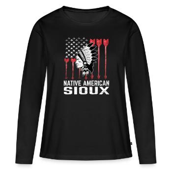Sioux Tribe Native American Indian Indianer - T-shirt manches longues Premium bio Femme - noir - Devant - Julia (174cm)