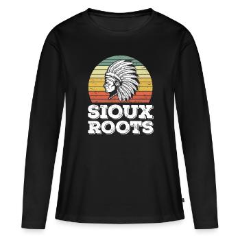 Sioux Tribe Native American Indian Indianer - T-shirt manches longues Premium bio Femme - noir - Devant - Julia (174cm)