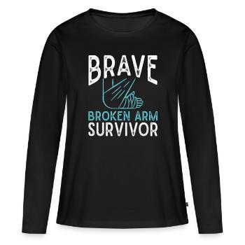 Fracture du bras fracture bras blessure - T-shirt manches longues Premium bio Femme - noir - Devant - Julia (174cm)
