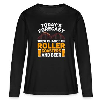 Montagnes Russes Parc d’attractions Parc d’attractions - T-shirt manches longues Premium bio Femme - noir - Devant - Julia (174cm)