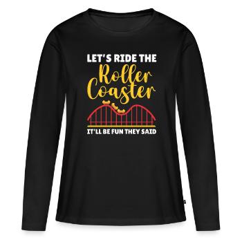 Montagnes Russes Parc d’attractions Parc d’attractions - T-shirt manches longues Premium bio Femme - noir - Devant - Julia (174cm)