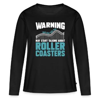 Montagnes Russes Parc d’attractions Parc d’attractions - T-shirt manches longues Premium bio Femme - noir - Devant - Julia (174cm)