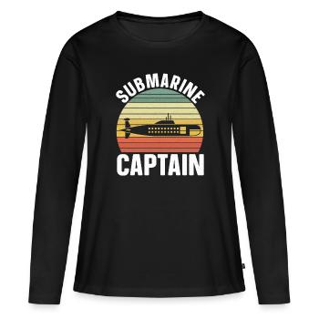 Sous-marin Marine Marine militaire Sous-marin vétéran - T-shirt manches longues Premium bio Femme - noir - Devant - Julia (174cm)