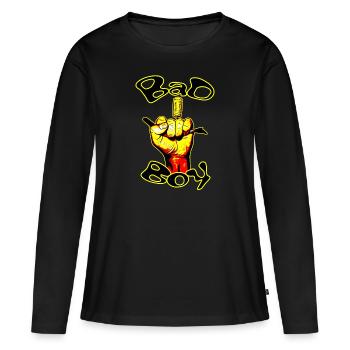 Der böse Junge - Frauen Premium Bio Langarmshirt - Schwarz - Vorne - Julia (174cm)