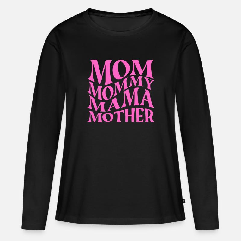 Schöne Mutter - Frauen Premium Bio Langarmshirt - Schwarz