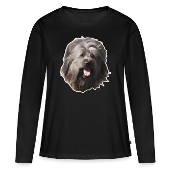 berger catalan Gos D'Atura - T-shirt manches longues Premium bio Femme - noir - Devant - Julia (174cm)