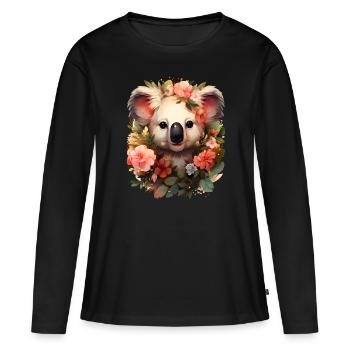 Koala - Frauen Premium Bio Langarmshirt - Schwarz - Vorne - Julia (174cm)