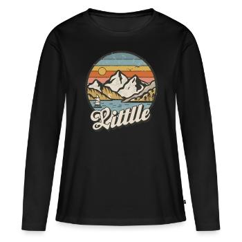 RetroVista Roamer - Frauen Premium Bio Langarmshirt - Schwarz - Vorne - Julia (174cm)