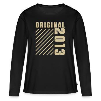Original 2013 Authentic 2013 Vintage Bursdag - T-shirt manches longues Premium bio Femme - noir - Devant - Julia (174cm)