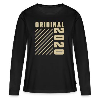 Original 2020 Authentic 2020 Vintage Bursdag - T-shirt manches longues Premium bio Femme - noir - Devant - Julia (174cm)