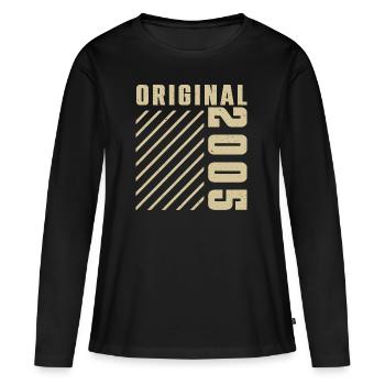 Original 2005 Authentic 2005 Vintage Bursdag - T-shirt manches longues Premium bio Femme - noir - Devant - Julia (174cm)