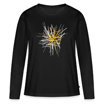 Abstrakt - Frauen Premium Bio Langarmshirt - Schwarz - Vorne - Julia (174cm)