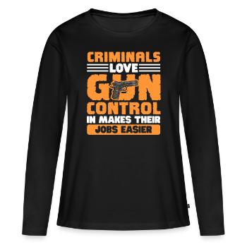 criminels aiment le contrôle des armes à feu Design pour un fan d’armes à feu - T-shirt manches longues Premium bio Femme - noir - Devant - Julia (174cm)
