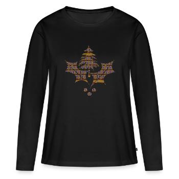 illustrations - T-shirt manches longues Premium bio Femme - noir - Devant - Julia (174cm)