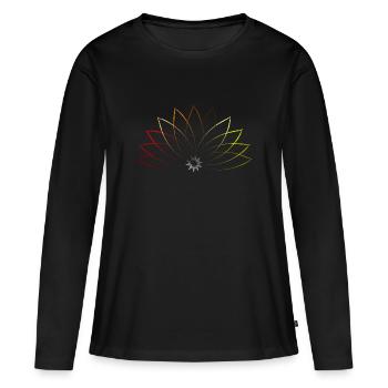 Farbenfrohe Lotusblume - Meditation Zen - Frauen Premium Bio Langarmshirt - Schwarz - Vorne - Julia (174cm)