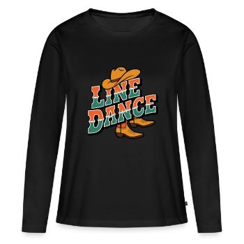 Danse en ligne La danse en ligne mon hobby - T-shirt manches longues Premium bio Femme - noir - Devant - Julia (174cm)