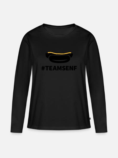 Team Senf - Frauen Premium Bio Langarmshirt - Schwarz