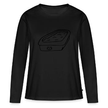 Boîte à chats Stinki Cat Pups - T-shirt manches longues Premium bio Femme - noir - Devant - Julia (174cm)