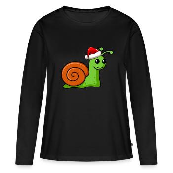 Noël de Snail Comic - T-shirt manches longues Premium bio Femme - noir - Devant - Julia (174cm)