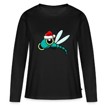 Libellule de Noël Libellule - T-shirt manches longues Premium bio Femme - noir - Devant - Julia (174cm)