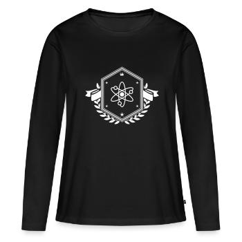 Atom Wappen - Frauen Premium Bio Langarmshirt - Schwarz - Vorne - Julia (174cm)