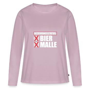 Lustiger Mallorca Spruch - Beziehungsstatus Malle - Frauen Premium Bio Langarmshirt - Altrosa - Vorne - Julia (174cm)