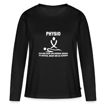 Physio Physiothérapeute Drôle Physiothérapeute - T-shirt manches longues Premium bio Femme - noir - Devant - Julia (174cm)