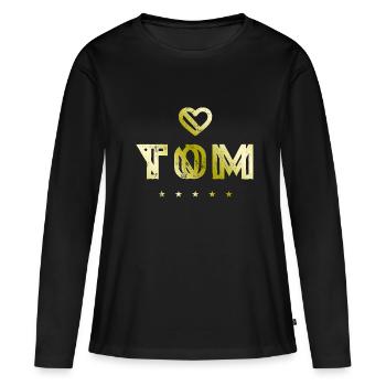 Tom Herz - T-shirt manches longues Premium bio Femme - noir - Devant - Julia (174cm)