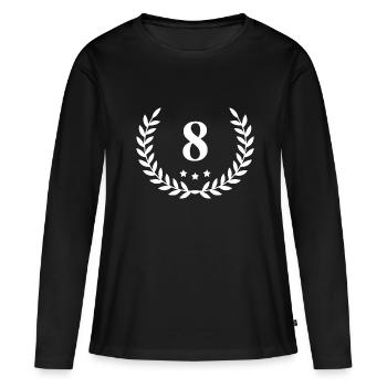 8 Couronne de chiffres - T-shirt manches longues Premium bio Femme - noir - Devant - Julia (174cm)