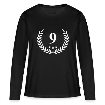 9 Couronne de chiffres - T-shirt manches longues Premium bio Femme - noir - Devant - Julia (174cm)