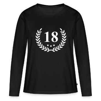Couronne de 18 chiffres - T-shirt manches longues Premium bio Femme - noir - Devant - Julia (174cm)