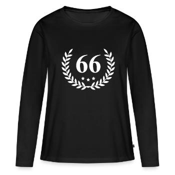 66 Couronne de chiffres - T-shirt manches longues Premium bio Femme - noir - Devant - Julia (174cm)