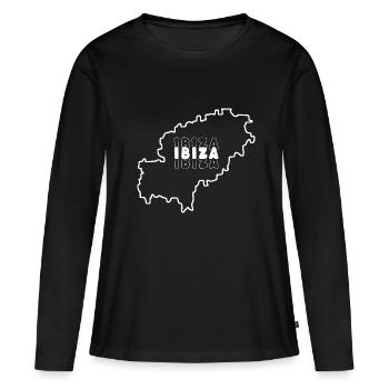 Karte von der Insel von Ibiza Spanien Balearen - Frauen Premium Bio Langarmshirt - Schwarz - Vorne - Julia (174cm)
