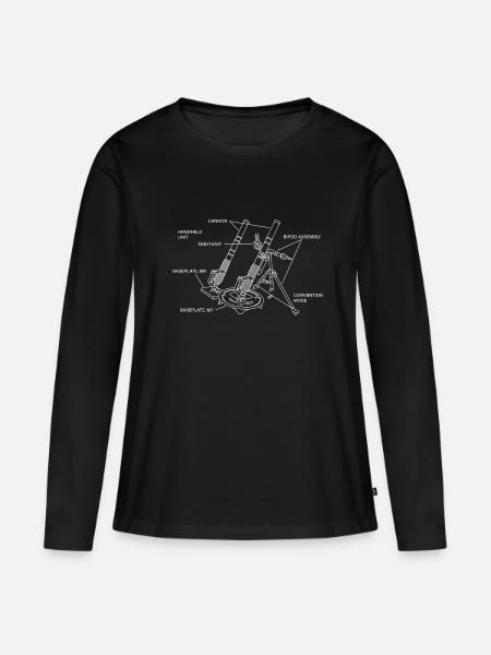 M224-Mörser-Schema Mortarman M224-Mörser - Frauen Premium Bio Langarmshirt - Schwarz