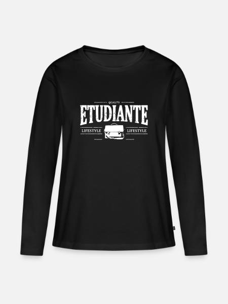 Schüler - Frauen Premium Bio Langarmshirt - Schwarz