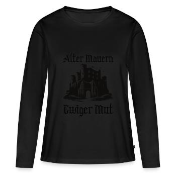 Moyen Âge - T-shirt manches longues Premium bio Femme - noir - Devant - Julia (174cm)