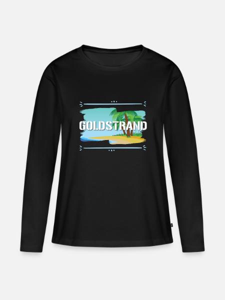 Goldstrand - Frauen Premium Bio Langarmshirt - Schwarz