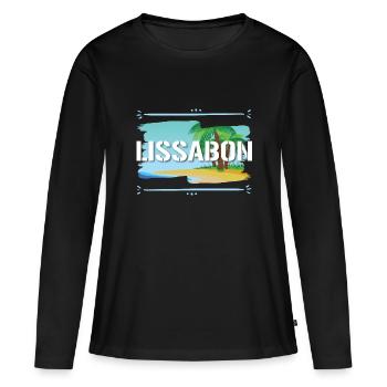 Lissabon - Frauen Premium Bio Langarmshirt - Schwarz - Vorne - Julia (174cm)